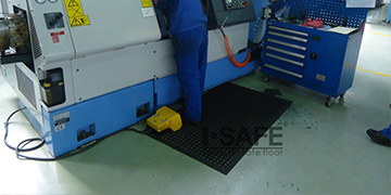 What are the concerns in the use of rubber anti-fatigue floor mats